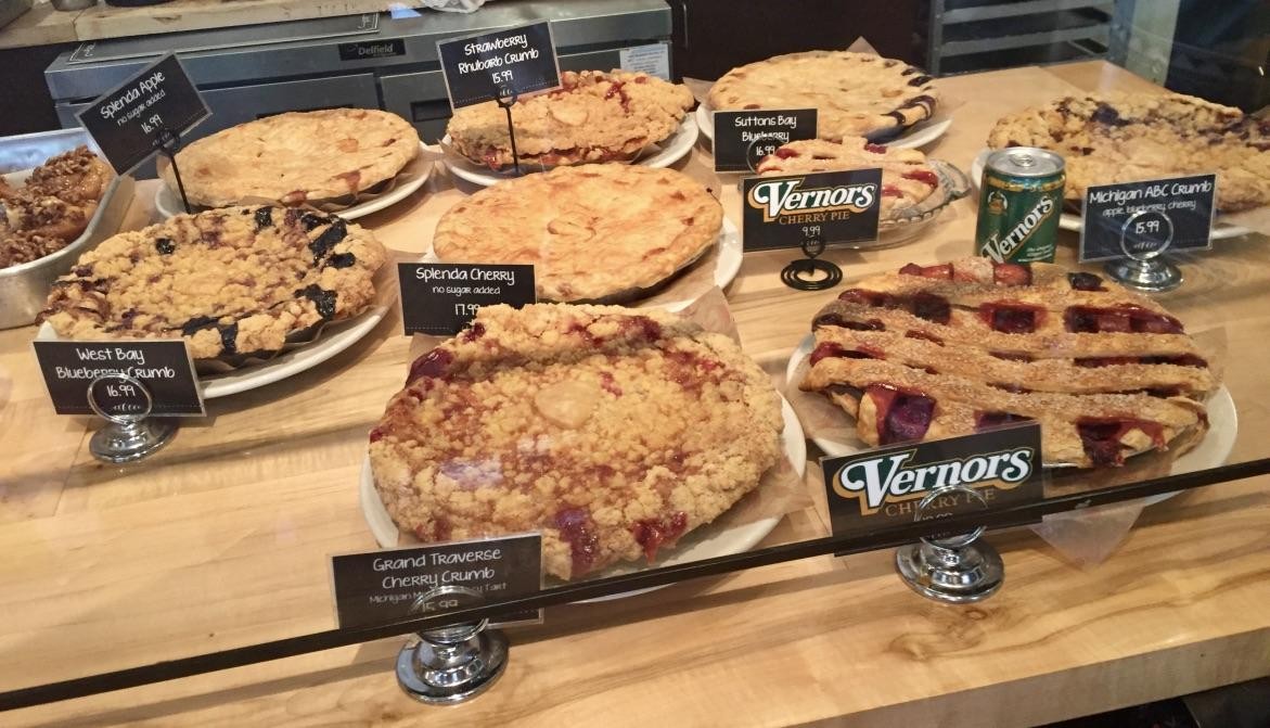 display of fresh baked goods and pastries at Grand Traverse Pie Company